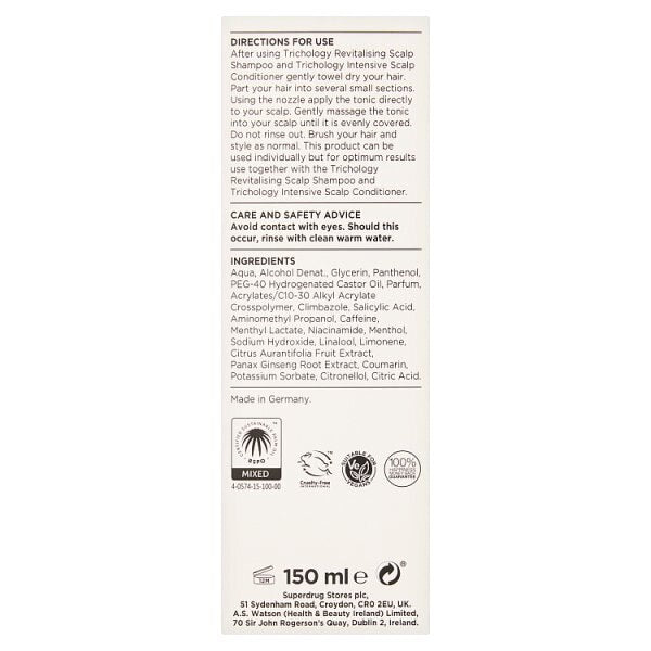 Superdrug Trichology Tonic 150ml GOODS Superdrug