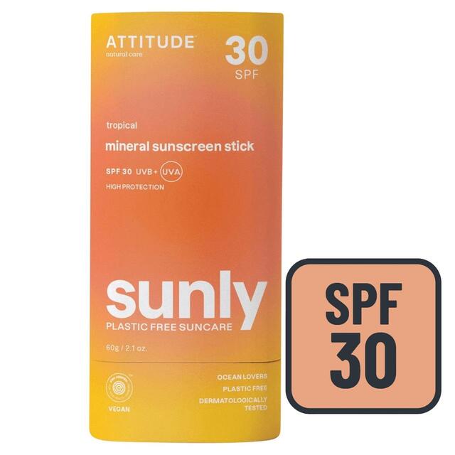 ATTITUDE Sunly - Sunscreen Stick - Tropical - 30 SPF 60g - McGrocer