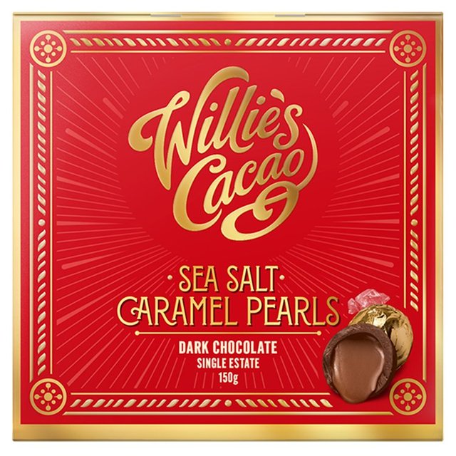 Willie's Cacao Dark Chocolate Sea Salt Caramel Black Pearls 150g GOODS M&S