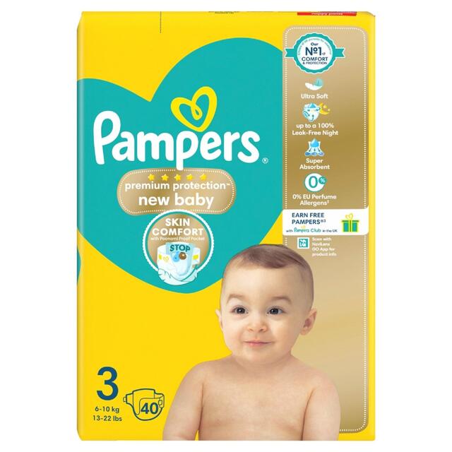 Pampers New Baby Nappies Size 3 (6-10kg) Essential Pack 40 per pack - McGrocer