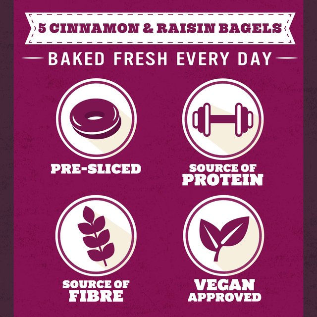 Warburtons Cinnamon & Raisin Thin Bagels   6 per pack GOODS M&S