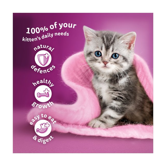 Whiskas 2-12mnths Kitten Wet Cat Pouches Poultry Feasts in Jelly 12 x 85g GOODS M&S
