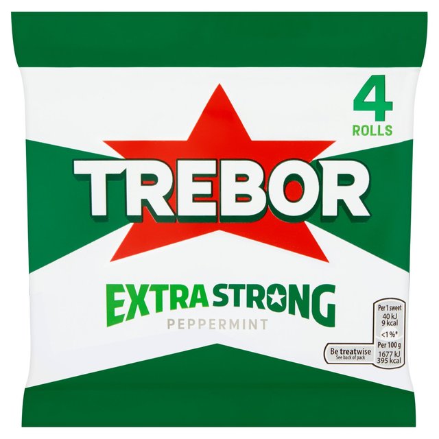 Trebor Extra Strong Peppermint Mint Rolls   4 x 41.3g GOODS M&S