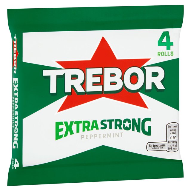 Trebor Extra Strong Peppermint Mint Rolls   4 x 41.3g GOODS M&S
