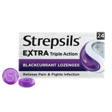 Strepsils Extra Blackcurrent Sore Throat Lozenges 24 per pack GOODS M&S