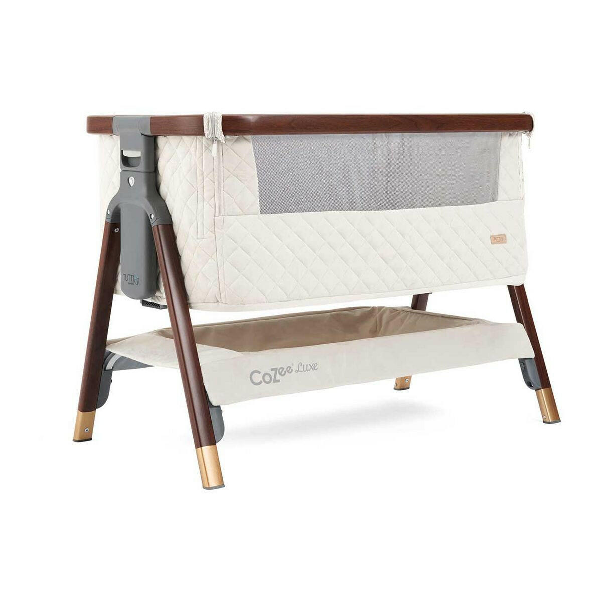Tutti Bambini CoZee Luxe Bedside Crib - Walnut/Cream GOODS Boots
