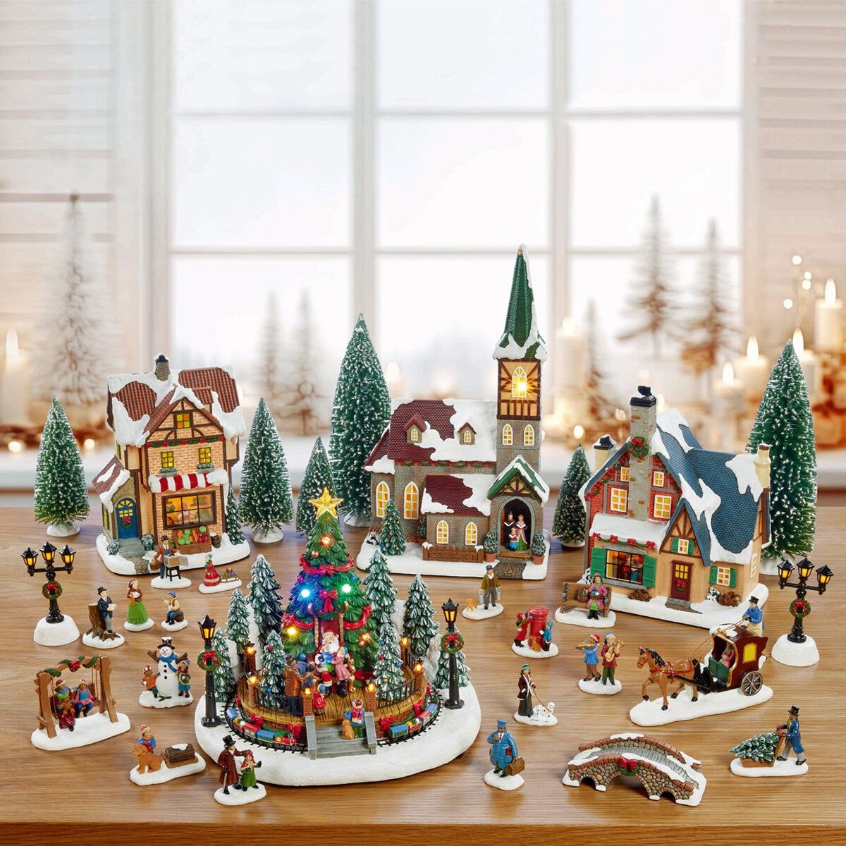 30 Piece Christmas Village with Lights and Sounds - McGrocer