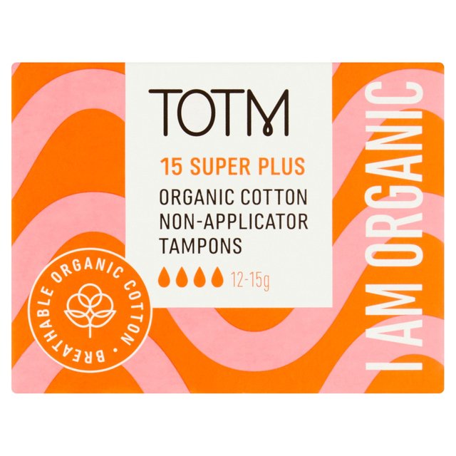 TOTM Organic Cotton Non-Applicator Tampons Super Plus 15 per pack GOODS M&S