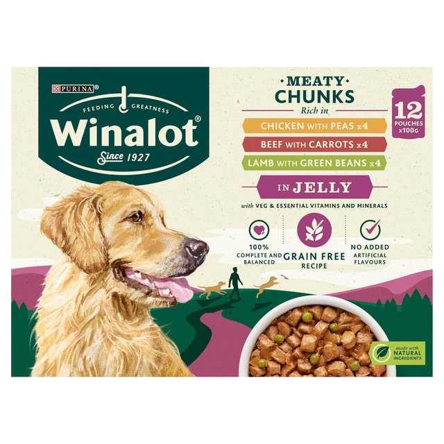 Winalot Dog Food Pouches Mixed in Jelly 12 x 100g GOODS M&S