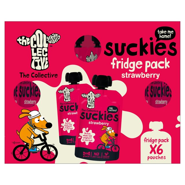 The Collective Strawberry Suckies Multipack Kids Yoghurt   6 x 90g GOODS M&S