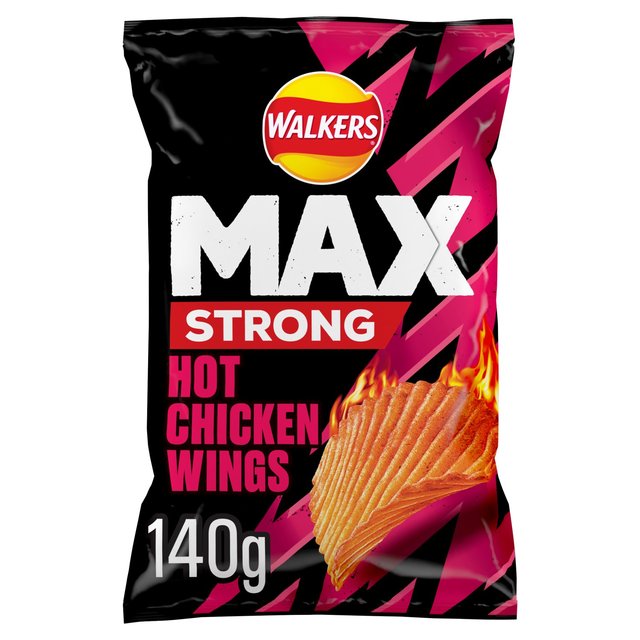 Walkers Max Strong Hot Chicken Wings Sharing Bag Crisps 140g GOODS M&S
