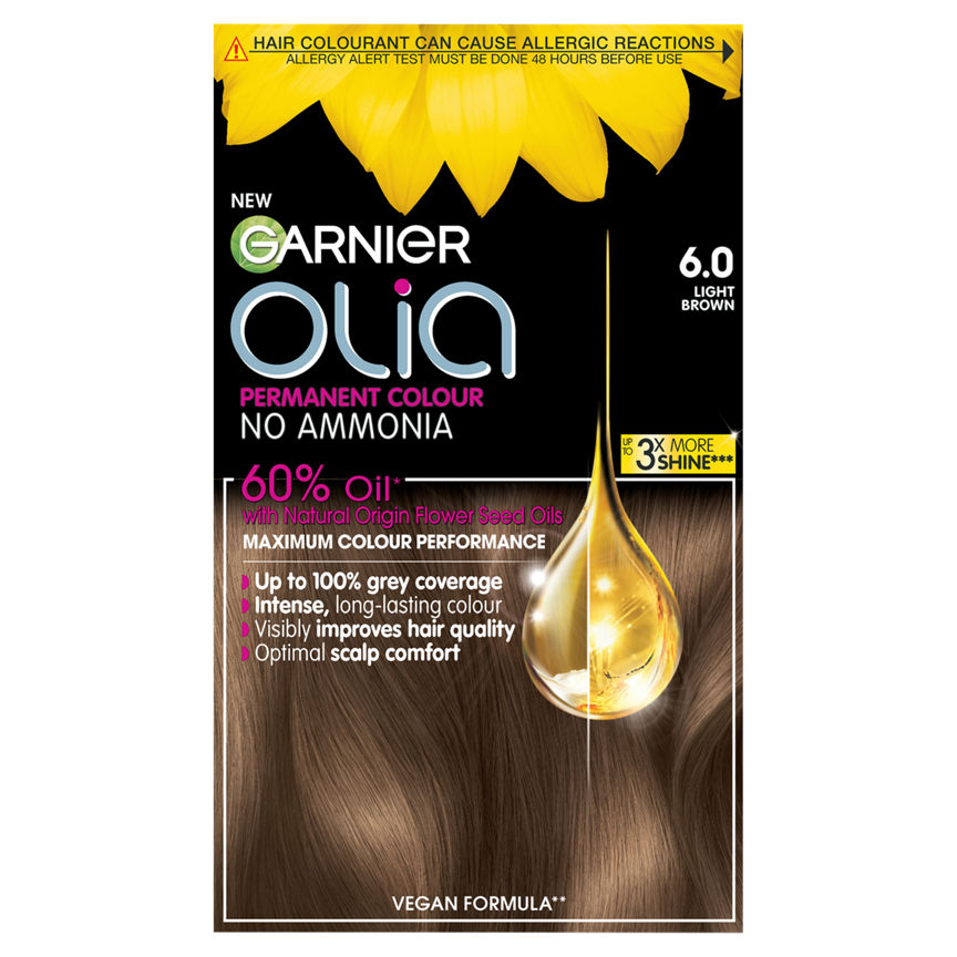 Garnier Olia 6.0 Light Brown Permanent Hair Dye - McGrocer