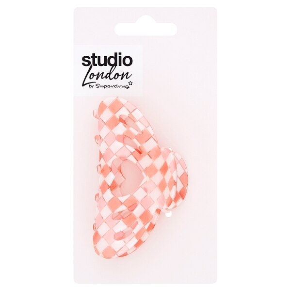Studio London Heart Checkerboard Claw Clip GOODS Superdrug