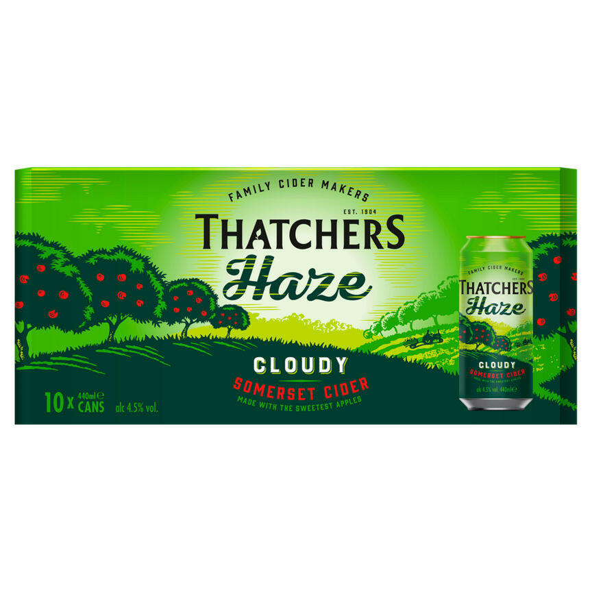 Thatchers Haze Cloudy Somerset Cider 10 Pack GOODS ASDA