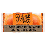 St Pierre Sliced Seeded Brioche Burger Buns   4 per pack GOODS M&S