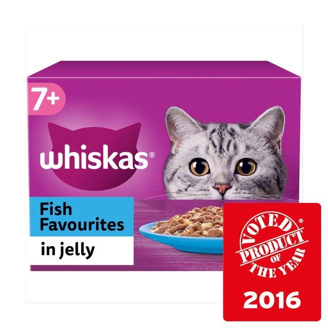 Whiskas 7+ Senior Wet Cat Food Fish Favourites in Jelly 12 x 85g GOODS M&S