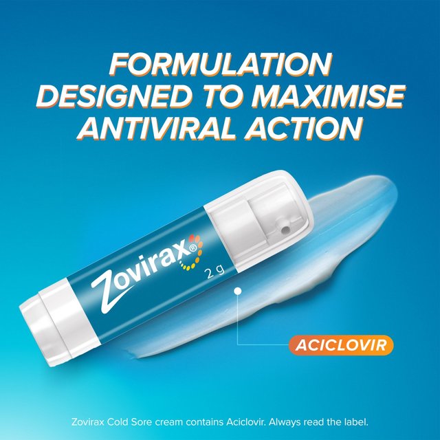 Zovirax Cold Sore Treatment Cream Contains Aciclovir Pump Dispenser 2g GOODS M&S