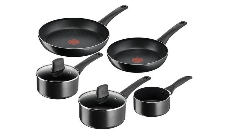 Tefal Titanium Force 5 Piece Aluminum Pan Set - Black GOODS Argos