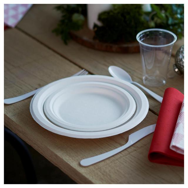 White 22cm Bagasse Party Plates 10 per pack GOODS M&S