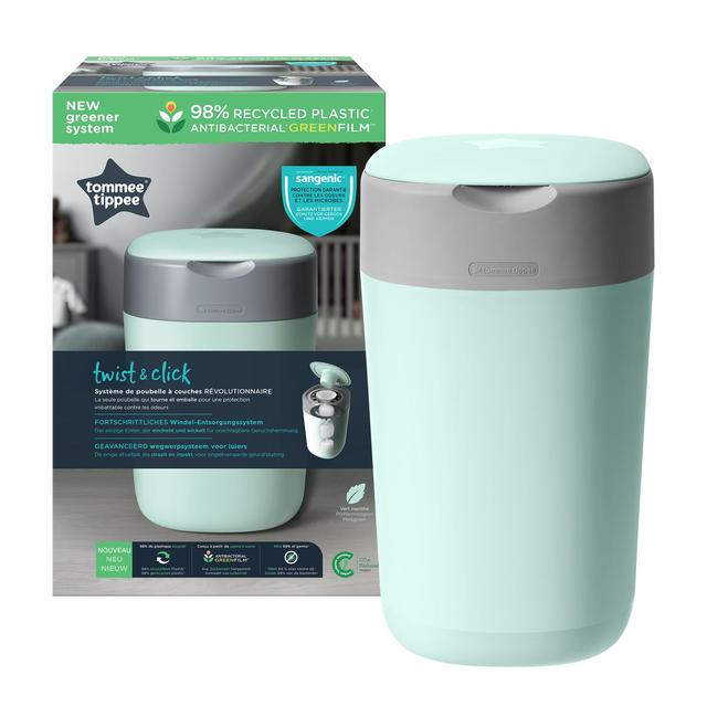 Tommee Tippee Twist & Click Green Nappy Bin Includes 1x Refill Cassette GOODS M&S