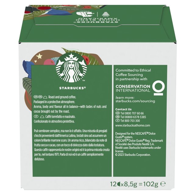 Starbucks Medium House Blend Coffee Pods Dolce Gusto 12 per pack GOODS M&S