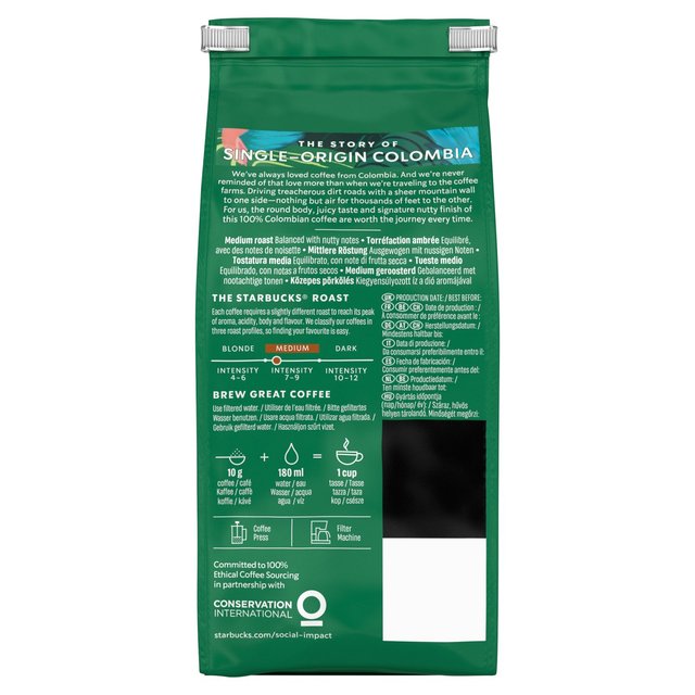 STARBUCKS Colombia Medium Roast Ground Coffee 200g GOODS M&S
