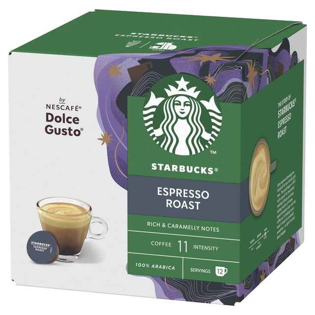 STARBUCKS Dark Espresso Roast Coffee Pods by NESCAFE Dolce Gusto 12 per pack GOODS M&S