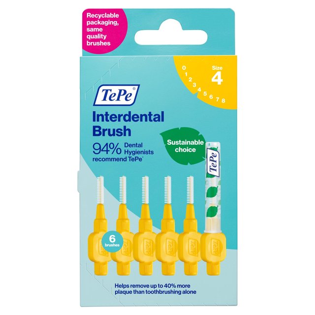 TePe Yellow Interdental Brush 0.7mm   6 per pack GOODS M&S
