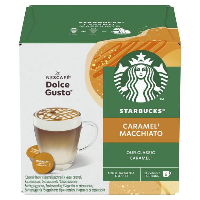 STARBUCKS Caramel Macchiato Coffee Pods by NESCAFE Dolce Gusto 12 per pack GOODS M&S