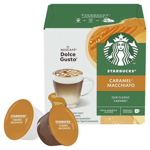 STARBUCKS Caramel Macchiato Coffee Pods by NESCAFE Dolce Gusto 12 per pack GOODS M&S