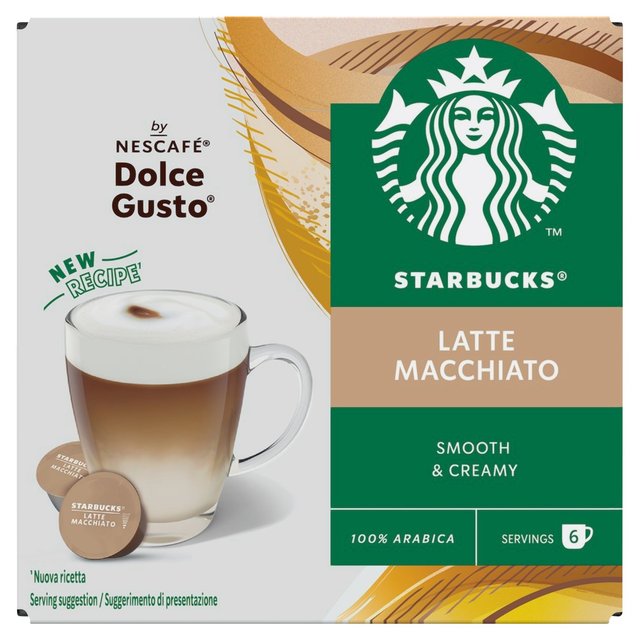 STARBUCKS Latte Macchiato Coffee Pods by NESCAFE Dolce Gusto 12 per pack GOODS M&S