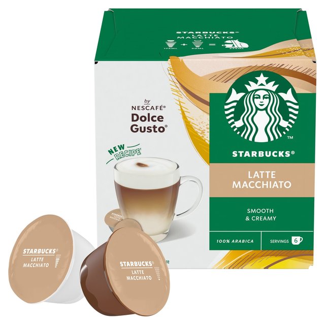 STARBUCKS Latte Macchiato Coffee Pods by NESCAFE Dolce Gusto 12 per pack GOODS M&S