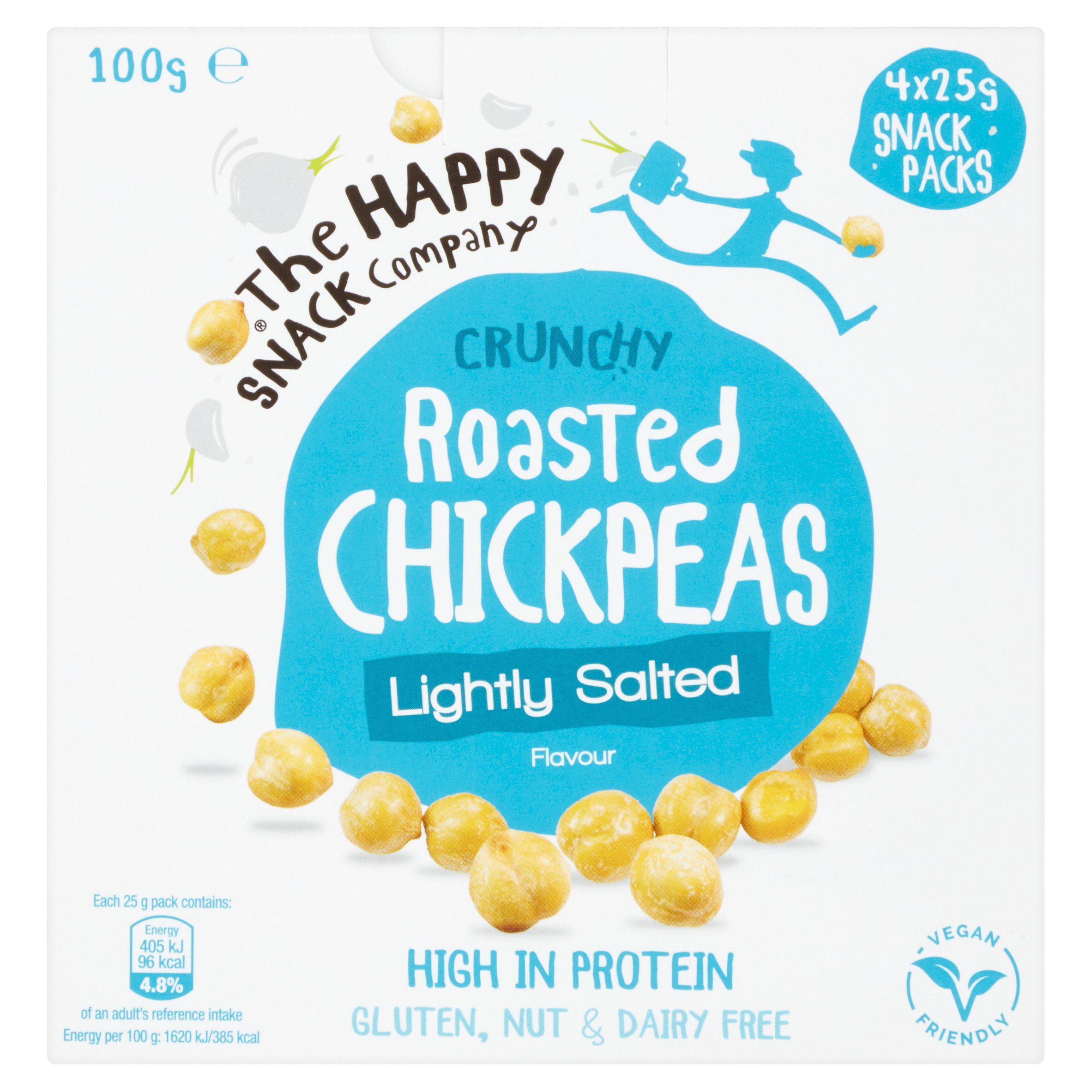 The Happy Snack Company Crunchy Roasted Chickpeas Lightly Salted Flavour 4x25g GOODS Sainsburys