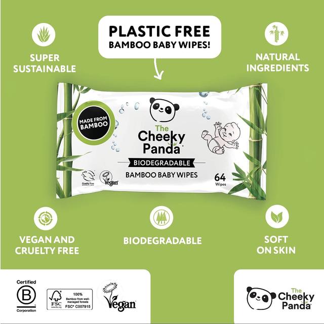 The Cheeky Panda Biodegradable Bamboo Baby Wipes   60 per pack GOODS M&S
