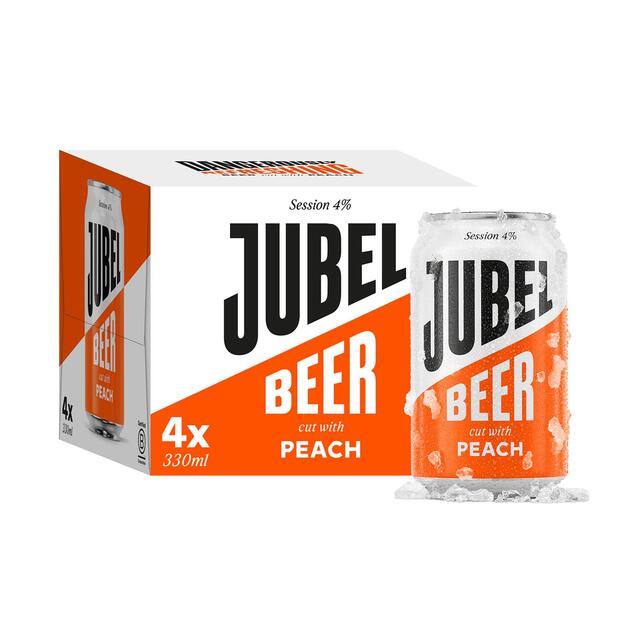 JUBEL Beer cut with Peach   4 x 330ml - McGrocer