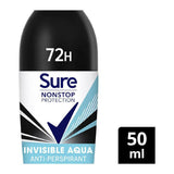 Sure Women Nonstop Invisible Aqua Antiperspirant Deodorant Roll On 50ml GOODS Boots