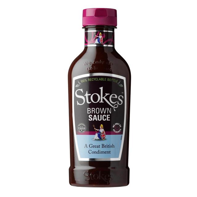 Stokes Real Brown Sauce Squeezy   505g GOODS M&S