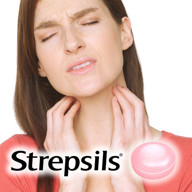 Strepsils Strawberry Sugar Free Sore Throat Lozenges   36 per pack GOODS M&S