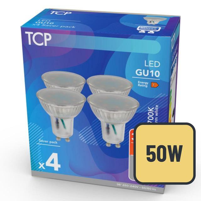 TCP Spotlight Glass GU10 50W Light Bulbs 4 per pack GOODS M&S