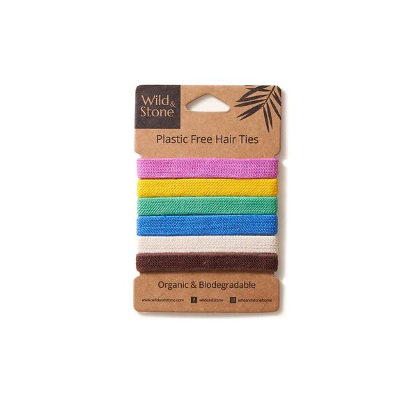 Wild & Stone | Plastic Free Hair Ties - 6 Pack - MultiColour GOODS Superdrug