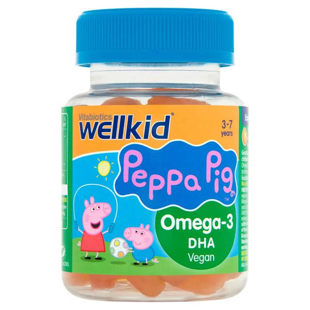 Vitabiotics WellKid Orange Vegan Peppa Pig Omega-3 DHA Jellies 3-7yrs 30 per pack GOODS M&S
