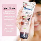 Biore Rose Quartz & Charcoal Gentle Pore Refining Face Scrub for Oily Skin 110ml - McGrocer