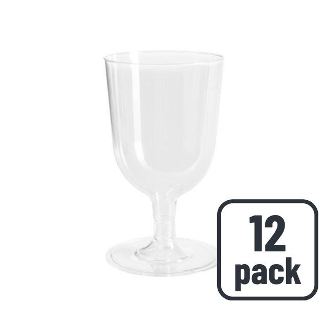 Transparent Plastic 150ml Wine Glasses 12 per pack GOODS M&S