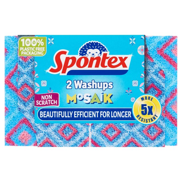 Spontex Washups Mosaik Non Scratch Sponge Scourers   2 per pack GOODS M&S
