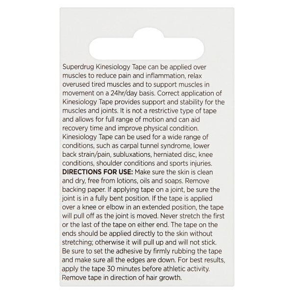 Superdrug Kinesiology Tape 5cm x 5m Stretched Blue GOODS Superdrug