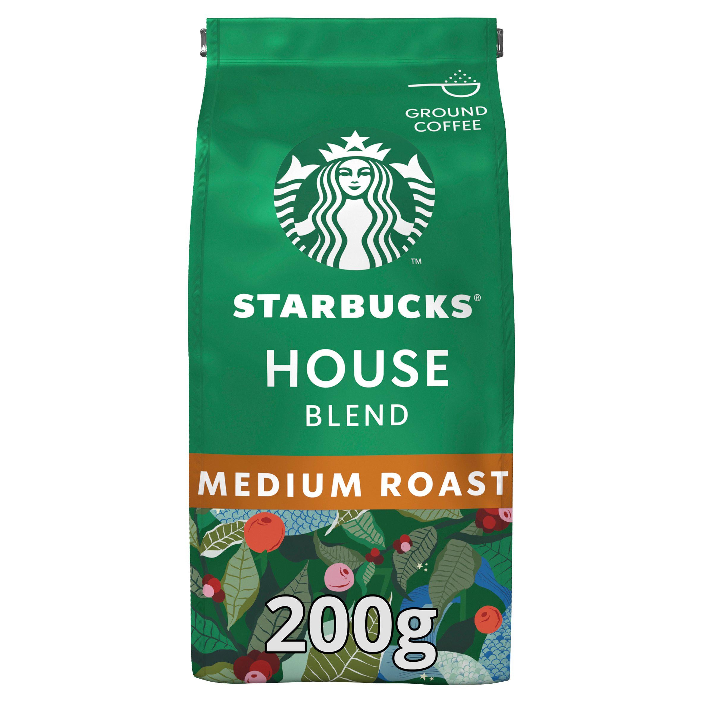 Starbucks House Blend Medium Roast Ground Coffee Bag 200g All coffee Sainsburys