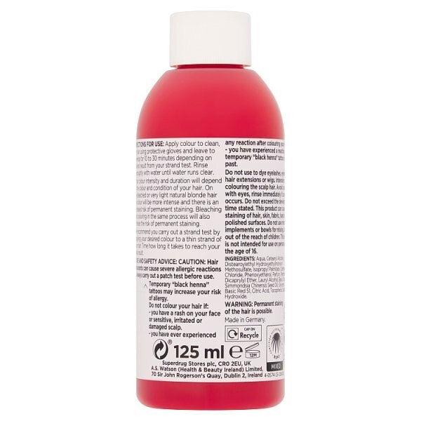 Superdrug Pick & Mix Hair Dye Semi Permanent Red 125 ml GOODS Superdrug