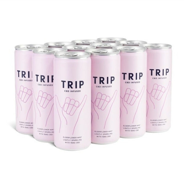 TRIP Elderflower Mint CBD Drinks 12 x 250ml GOODS Superdrug
