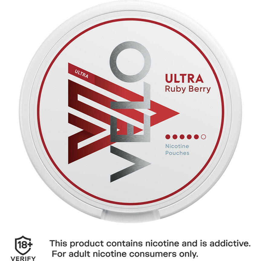 Velo Ultra Ruby Berry Nicotine Pouches GOODS ASDA