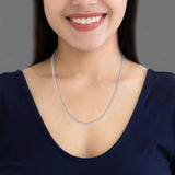 5.00ctw Round Brilliant Cut Diamond Tennis Necklace, 14ct White Gold - McGrocer